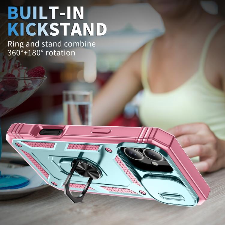 For iPhone 17 Sliding Camshield TPU + PC Phone Case with Holder
