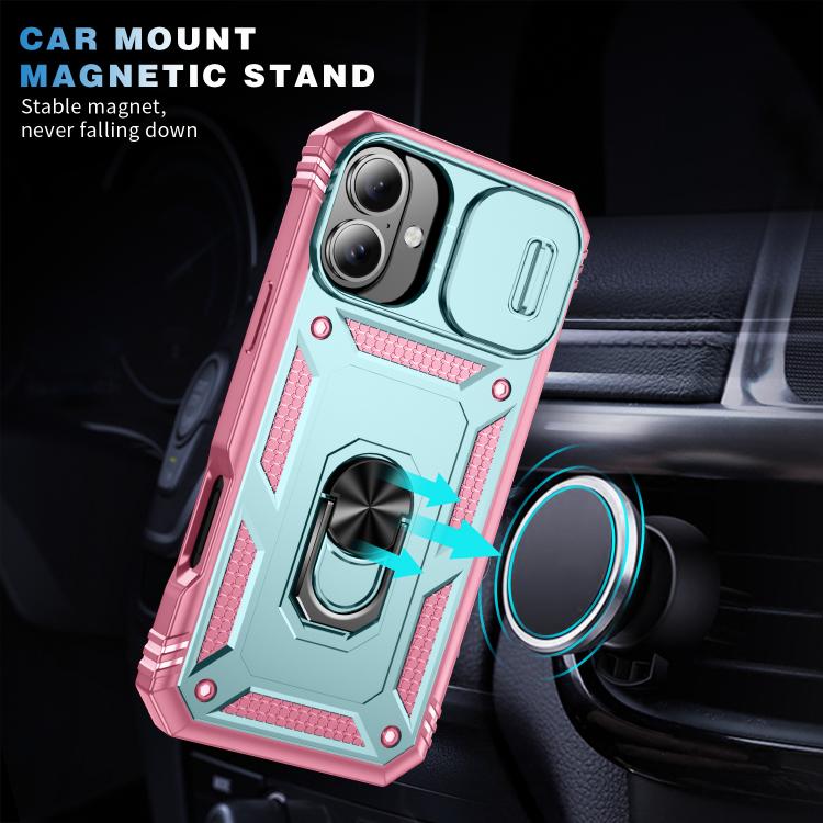 For iPhone 17 Sliding Camshield TPU + PC Phone Case with Holder