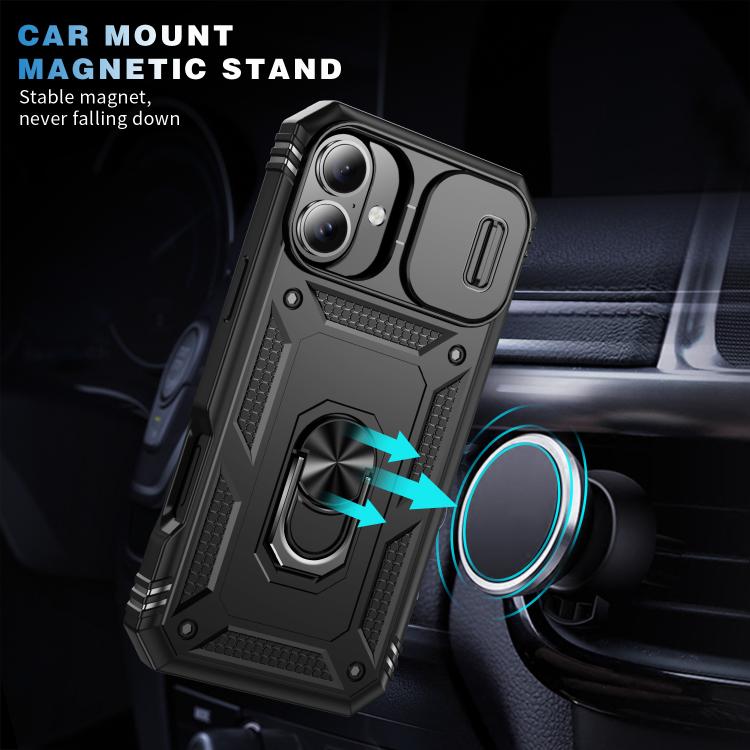 For iPhone 17 Sliding Camshield TPU + PC Phone Case with Holder