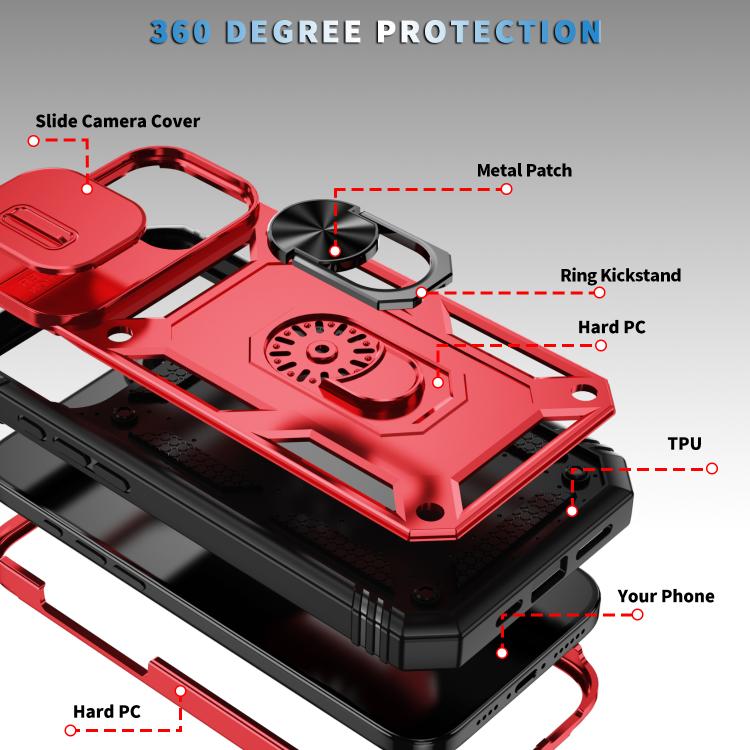 For iPhone 17 Sliding Camshield TPU + PC Phone Case with Holder