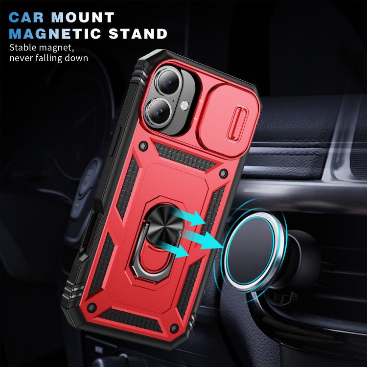 For iPhone 17 Sliding Camshield TPU + PC Phone Case with Holder