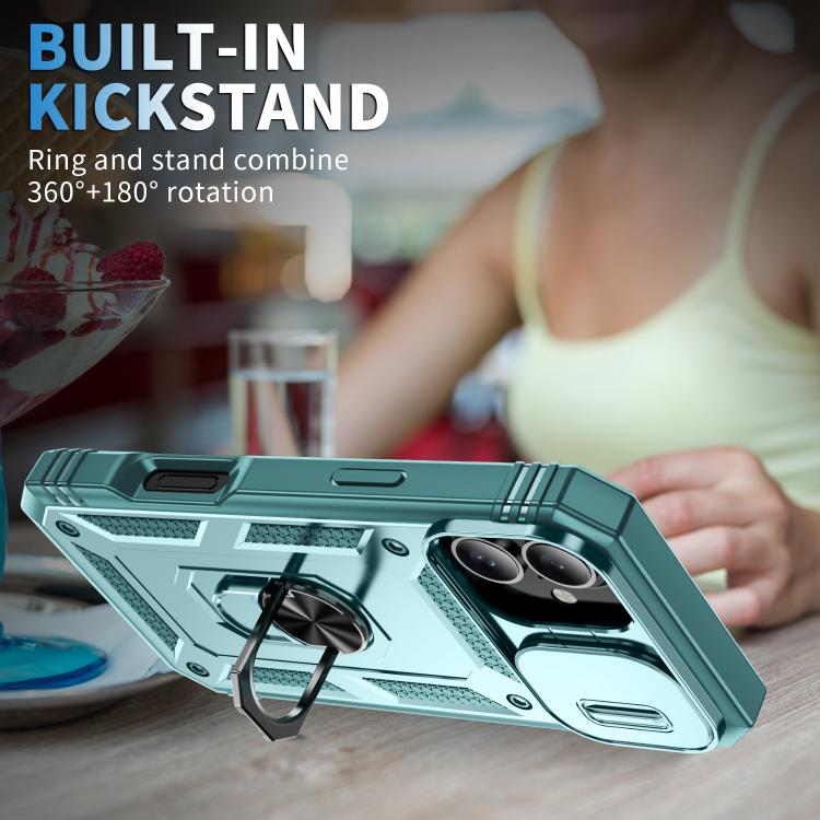 For iPhone 17 Sliding Camshield TPU + PC Phone Case with Holder