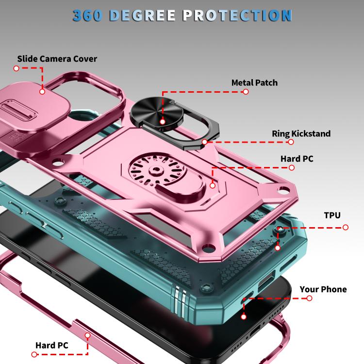 For iPhone 17 Sliding Camshield TPU + PC Phone Case with Holder
