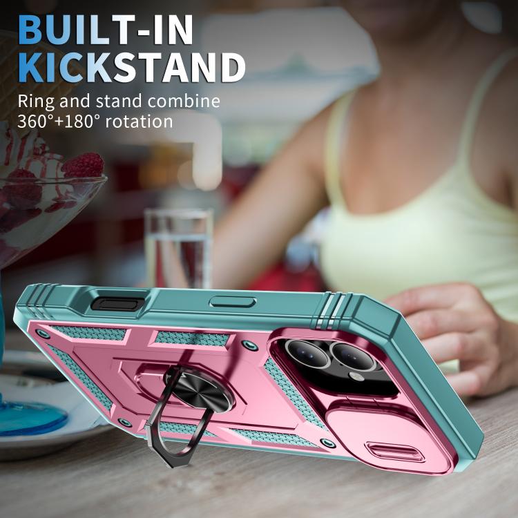 For iPhone 17 Sliding Camshield TPU + PC Phone Case with Holder
