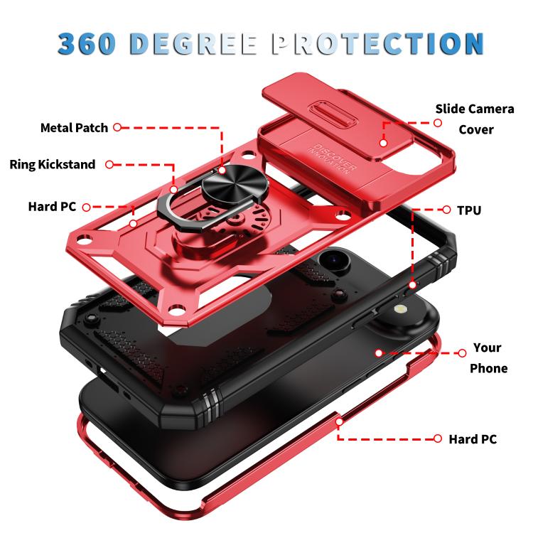 For iPhone Air Sliding Camshield TPU + PC Phone Case with Holder