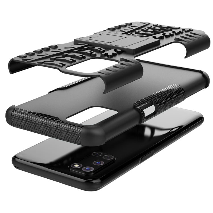 For OPPO A52 / A72 / A92 Tire Texture Shockproof TPU+PC Protective Case with Holder