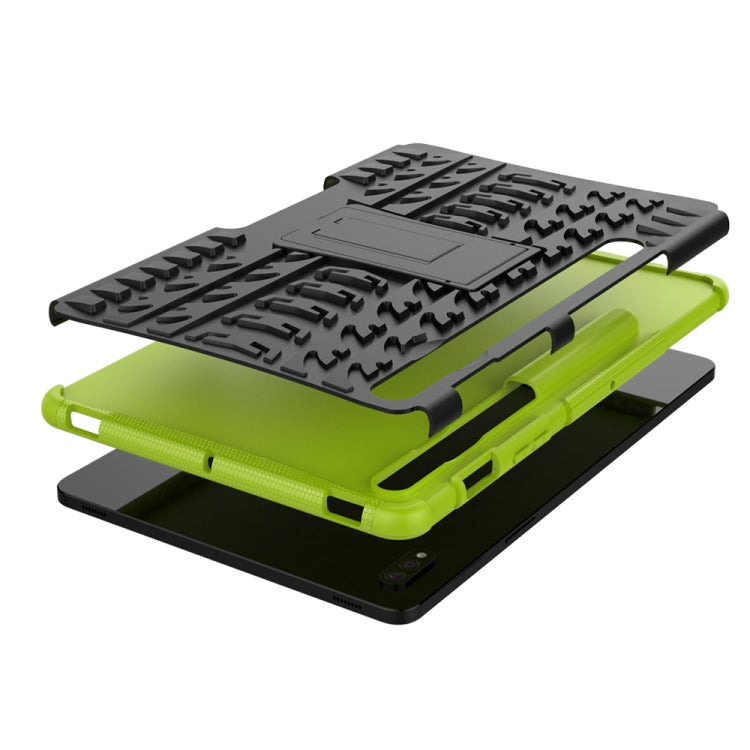 For Samsung Galaxy Tab S8 / Galaxy Tab S7 T870 / T875 Tire Texture Shockproof TPU+PC Protective Case with Holder