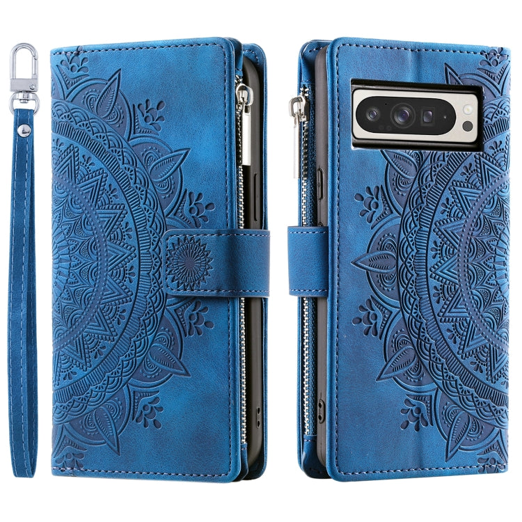 For Google Pixel 9 Pro XL Multi-Card Totem Zipper Leather Phone Case