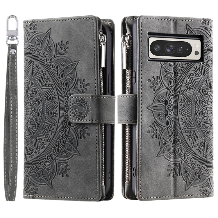 For Google Pixel 9 Pro XL Multi-Card Totem Zipper Leather Phone Case