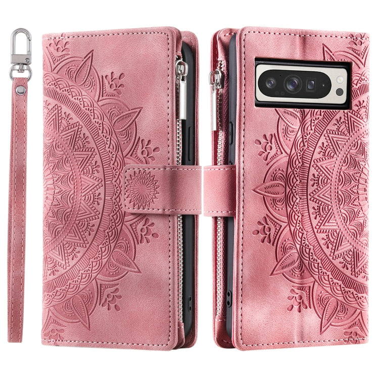 For Google Pixel 9 Pro XL Multi-Card Totem Zipper Leather Phone Case