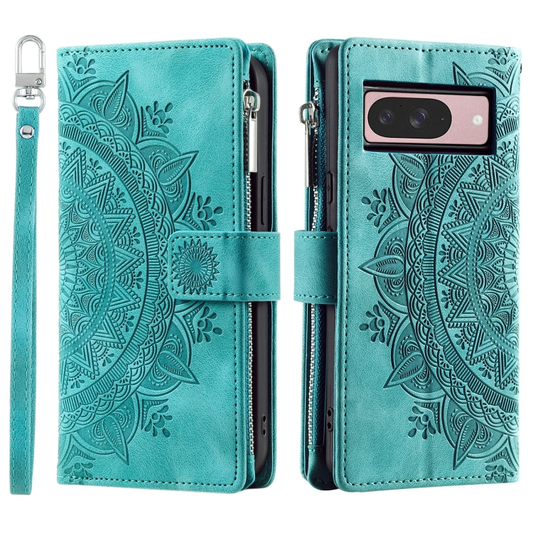 For Google Pixel 9 / 9 Pro Multi-Card Totem Zipper Leather Phone Case