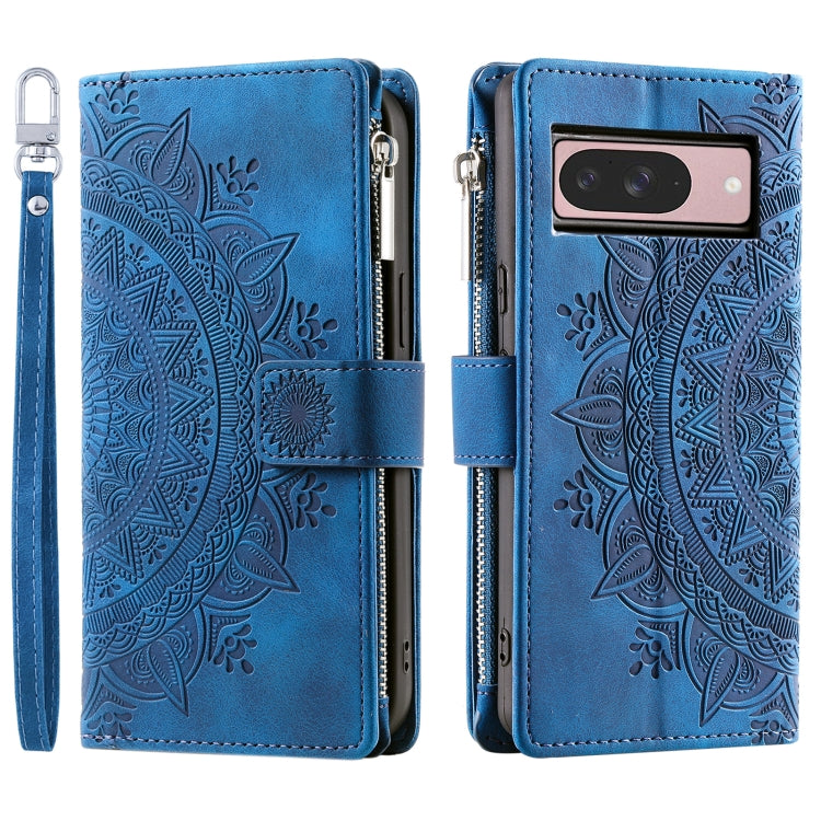 For Google Pixel 9 / 9 Pro Multi-Card Totem Zipper Leather Phone Case
