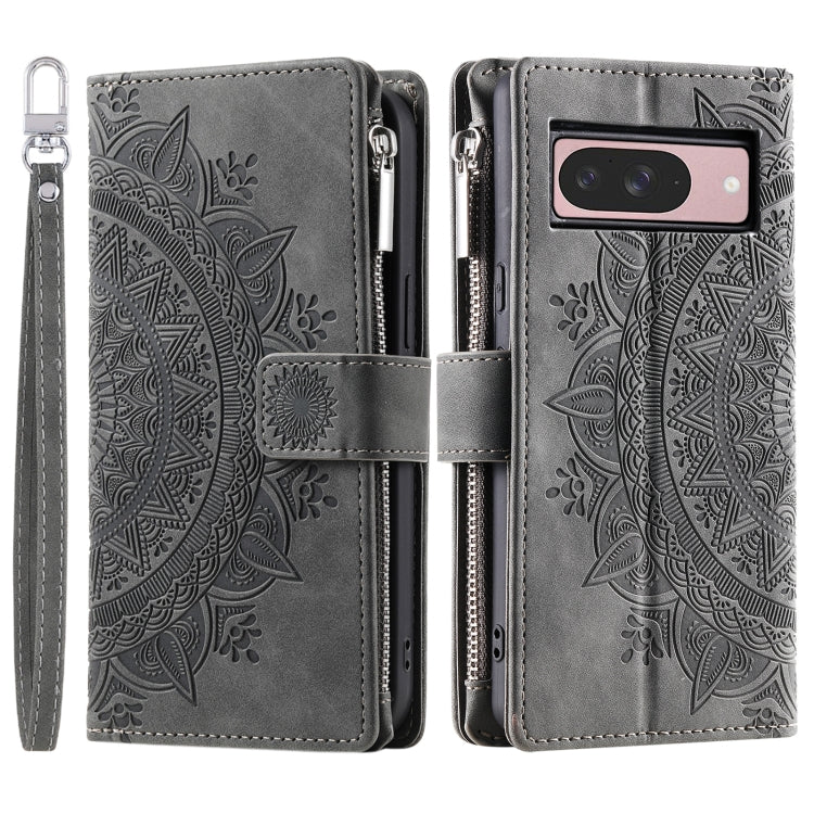 For Google Pixel 9 / 9 Pro Multi-Card Totem Zipper Leather Phone Case