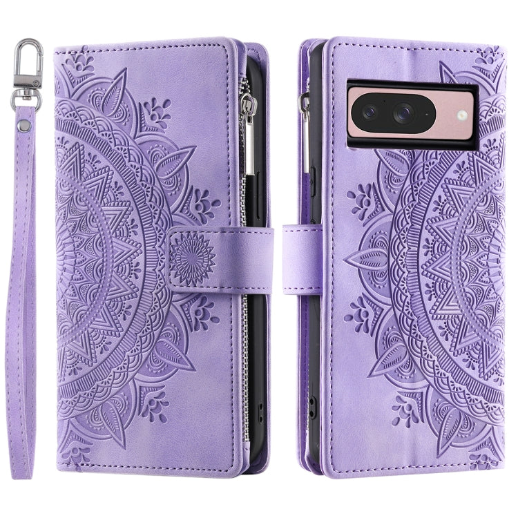 For Google Pixel 9 / 9 Pro Multi-Card Totem Zipper Leather Phone Case