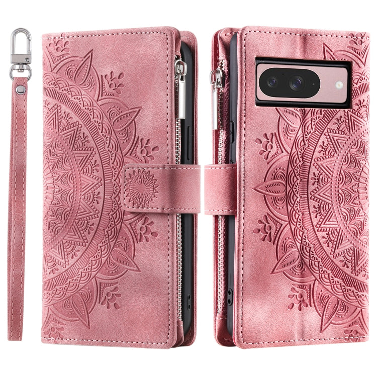 For Google Pixel 9 / 9 Pro Multi-Card Totem Zipper Leather Phone Case