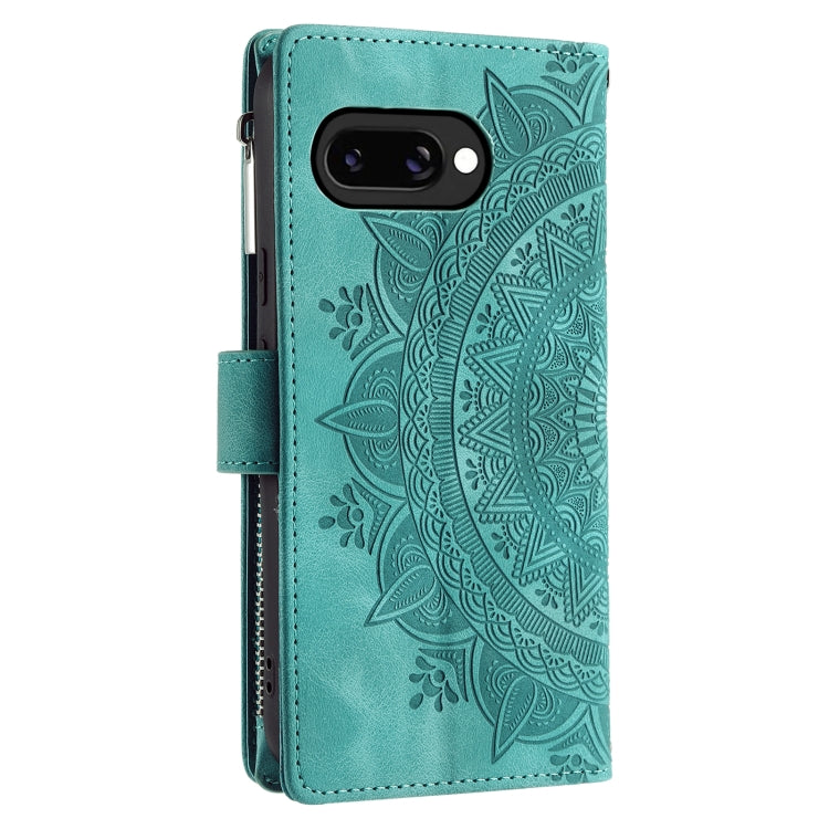 For Google Pixel 9a Multi-Card Totem Zipper Leather Phone Case