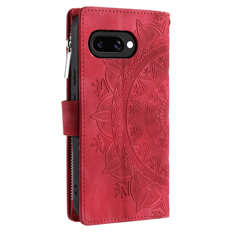 For Google Pixel 9a Multi-Card Totem Zipper Leather Phone Case