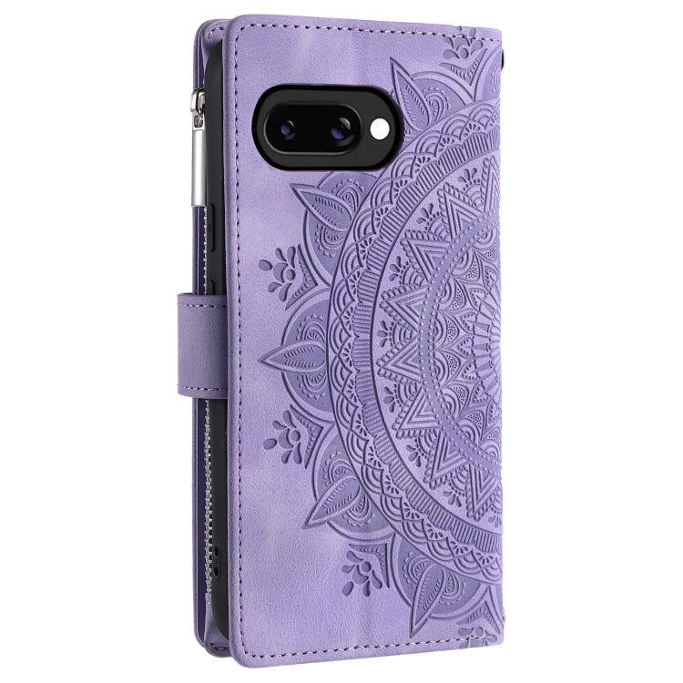 For Google Pixel 9a Multi-Card Totem Zipper Leather Phone Case