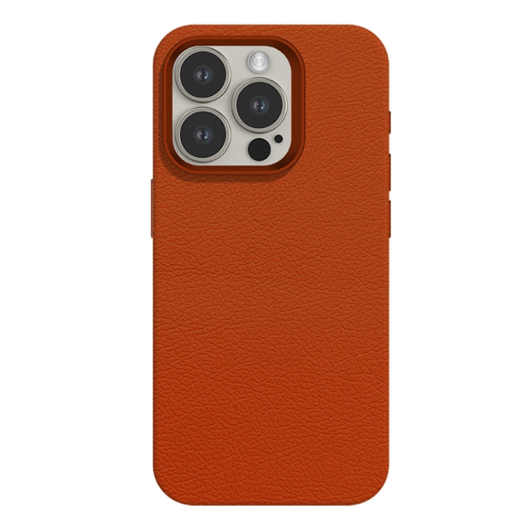 For iPhone 15 Pro Max Skin Feel Leather Texture MagSafe Magnetic Phone Case