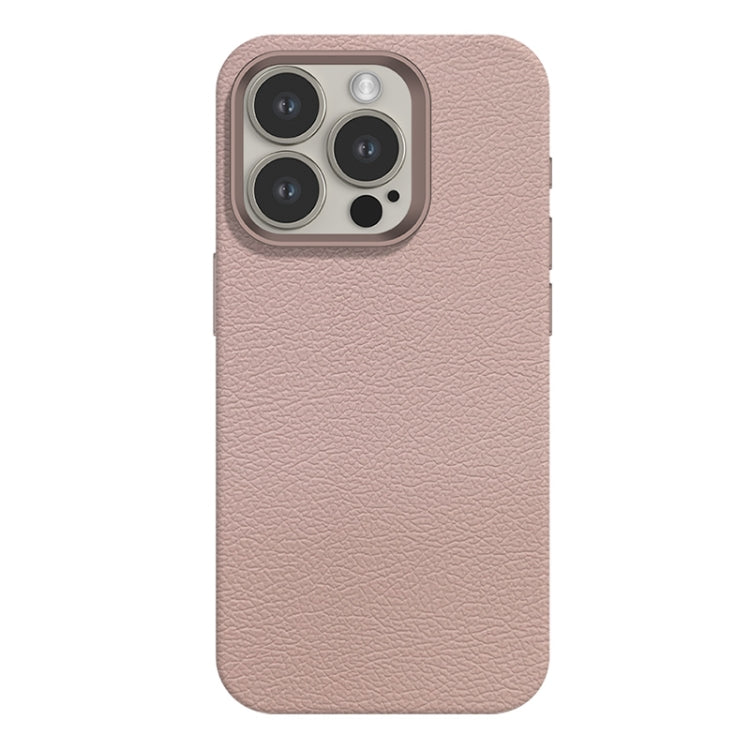 For iPhone 15 Pro Skin Feel Leather Texture MagSafe Magnetic Phone Case