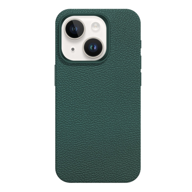 For iPhone 15 Skin Feel Leather Texture MagSafe Magnetic Phone Case