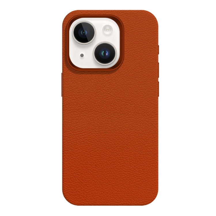 For iPhone 15 Skin Feel Leather Texture MagSafe Magnetic Phone Case