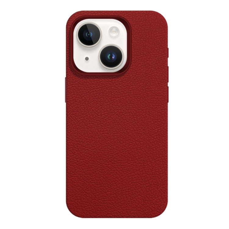 For iPhone 15 Skin Feel Leather Texture MagSafe Magnetic Phone Case