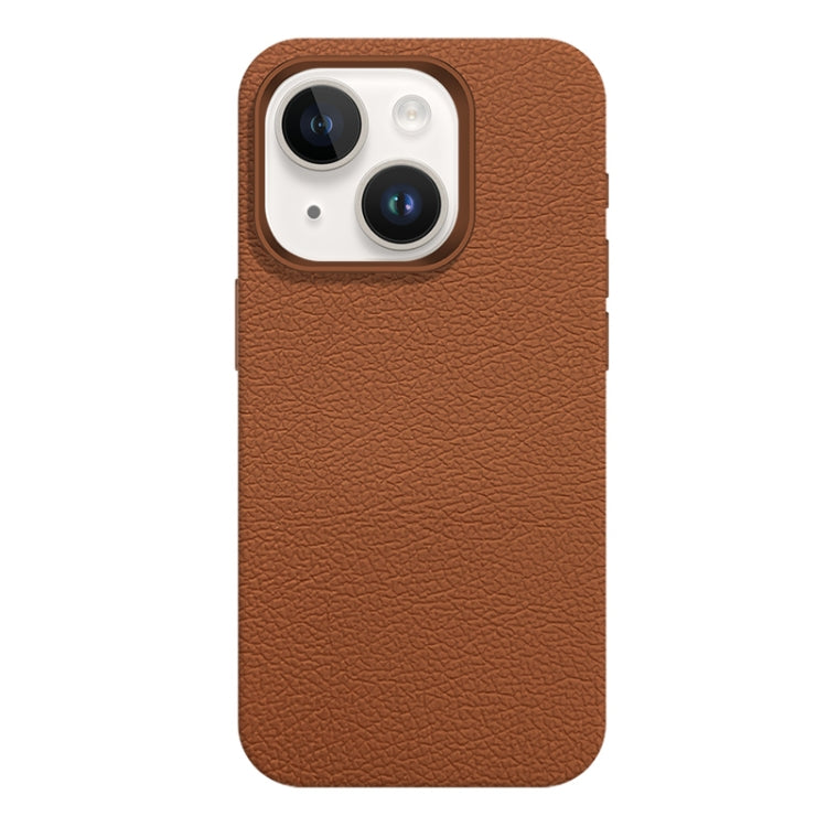 For iPhone 14 Skin Feel Leather Texture MagSafe Magnetic Phone Case