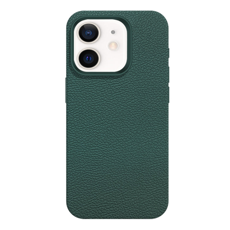 For iPhone 12 Skin Feel Leather Texture MagSafe Magnetic Phone Case
