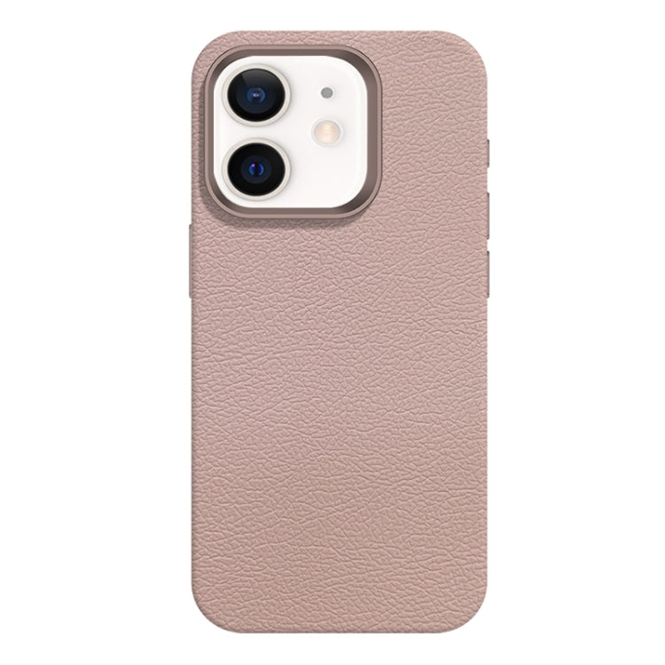 For iPhone 12 Skin Feel Leather Texture MagSafe Magnetic Phone Case
