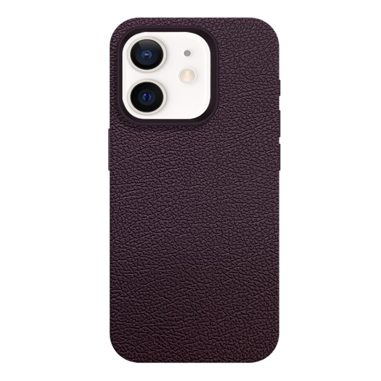 For iPhone 12 Skin Feel Leather Texture MagSafe Magnetic Phone Case