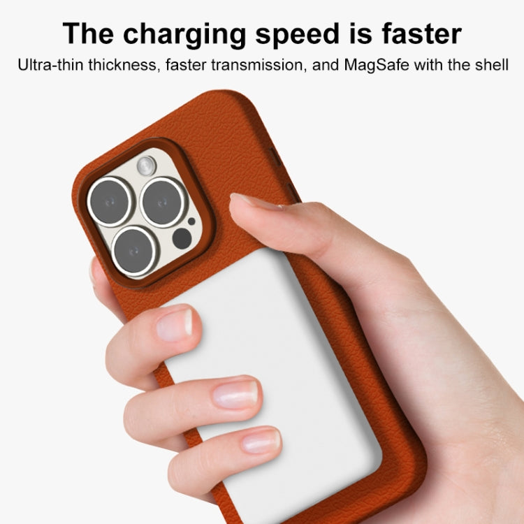 For iPhone 14 Pro Max Skin Feel Leather Texture MagSafe Magnetic Phone Case