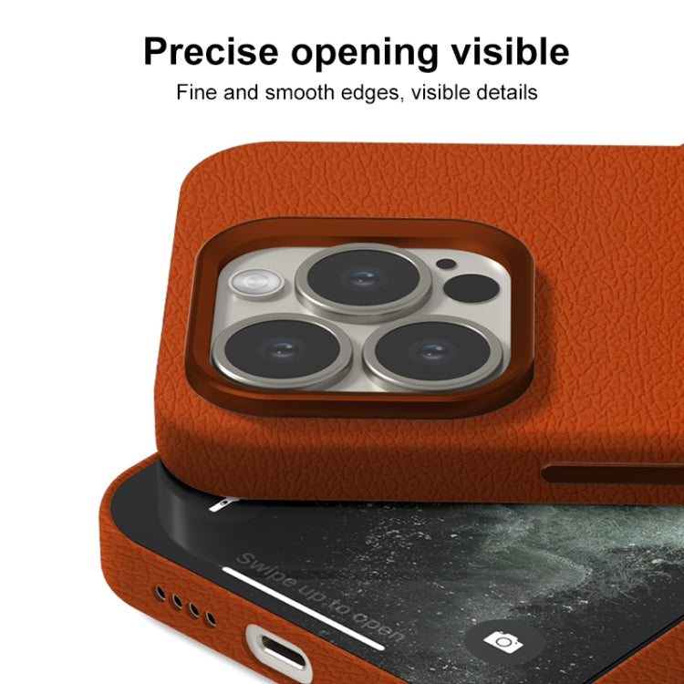 For iPhone 12 Pro Skin Feel Leather Texture MagSafe Magnetic Phone Case