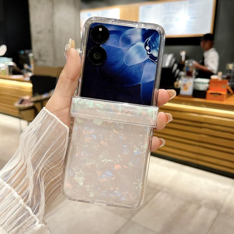 For Xiaomi Mix Flip 2 Three-piece Set Pearlescent Shell Texture Phone Case