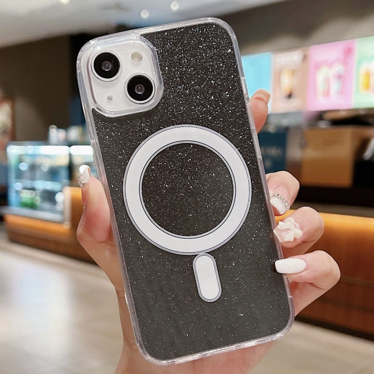 For iPhone 14 Acrylic Transparent Glitter MagSafe Phone Case