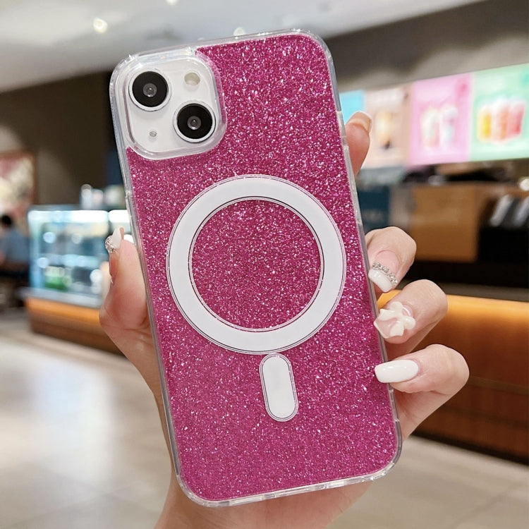 For iPhone 14 Acrylic Transparent Glitter MagSafe Phone Case