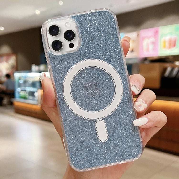 For iPhone 14 Pro Acrylic Transparent Glitter MagSafe Phone Case