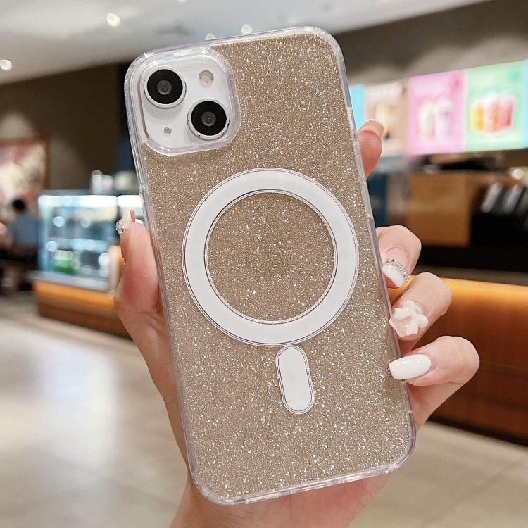 For iPhone 13 Acrylic Transparent Glitter MagSafe Phone Case