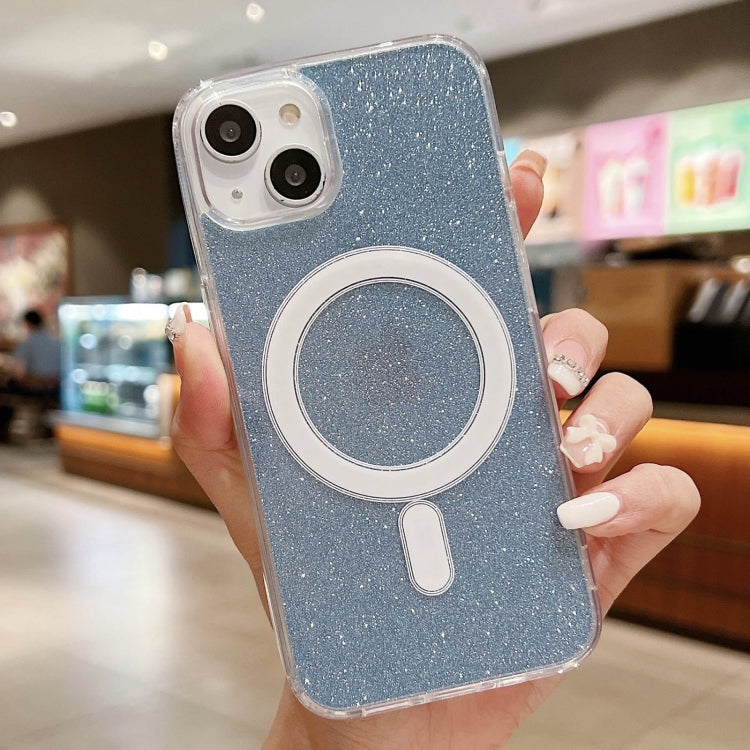 For iPhone 13 Acrylic Transparent Glitter MagSafe Phone Case
