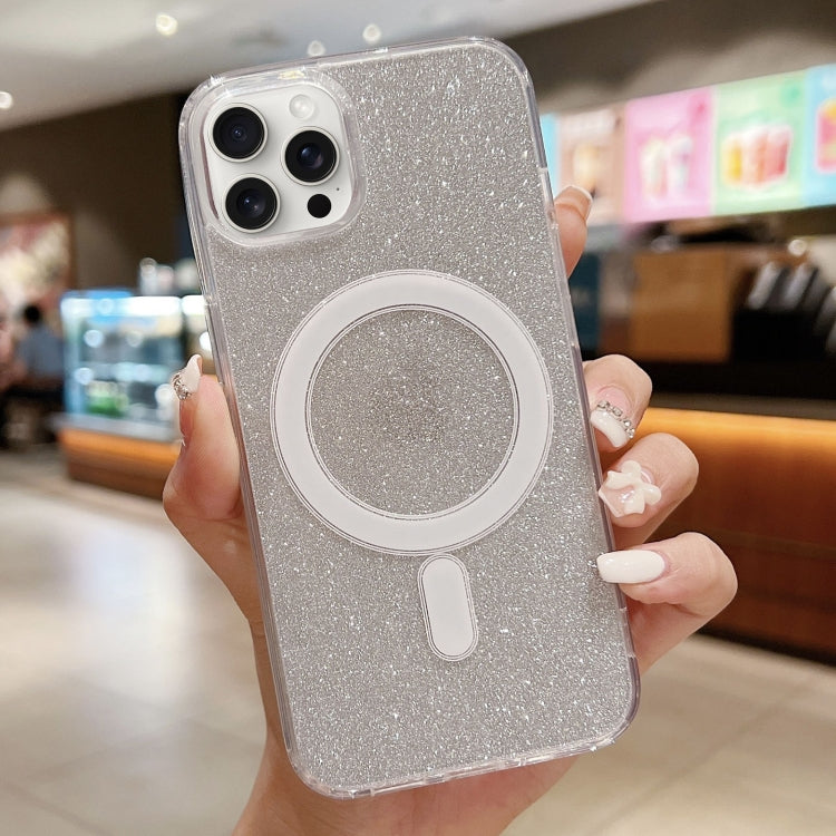 For iPhone 12 / 12 Pro Acrylic Transparent Glitter MagSafe Phone Case