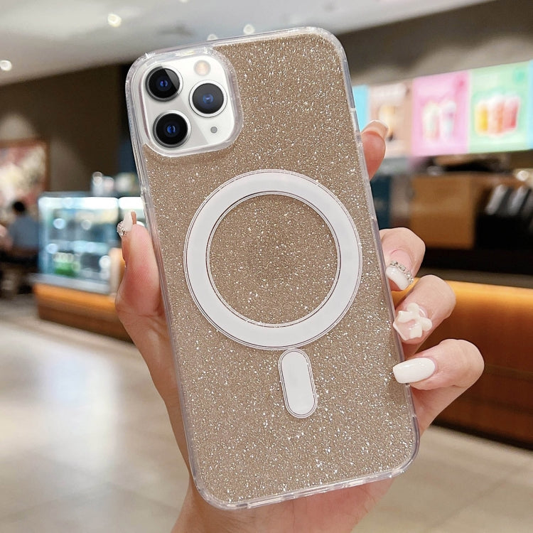 For iPhone 11 Pro Max Acrylic Transparent Glitter MagSafe Phone Case