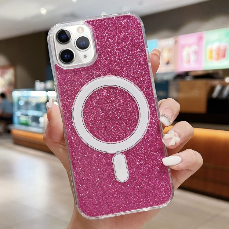 For iPhone 11 Pro Max Acrylic Transparent Glitter MagSafe Phone Case