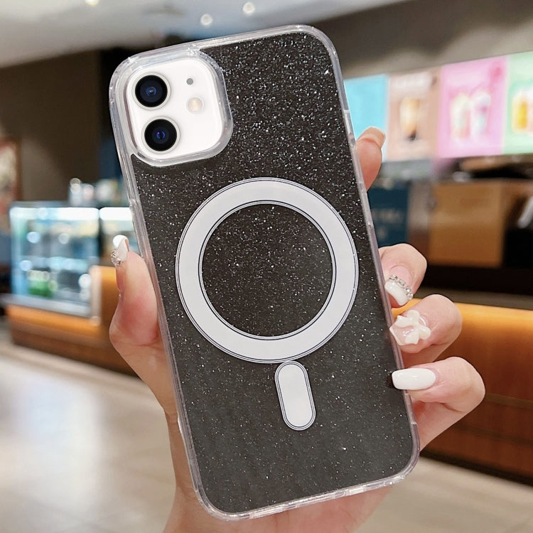 For iPhone 11 Acrylic Transparent Glitter MagSafe Phone Case