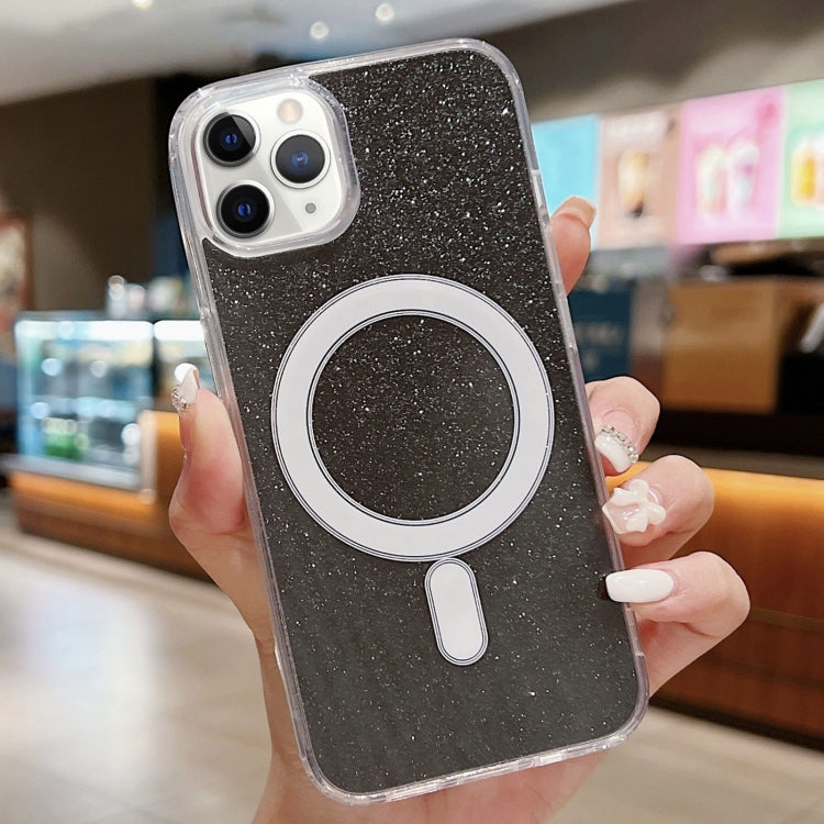 For iPhone 11 Pro Acrylic Transparent Glitter MagSafe Phone Case