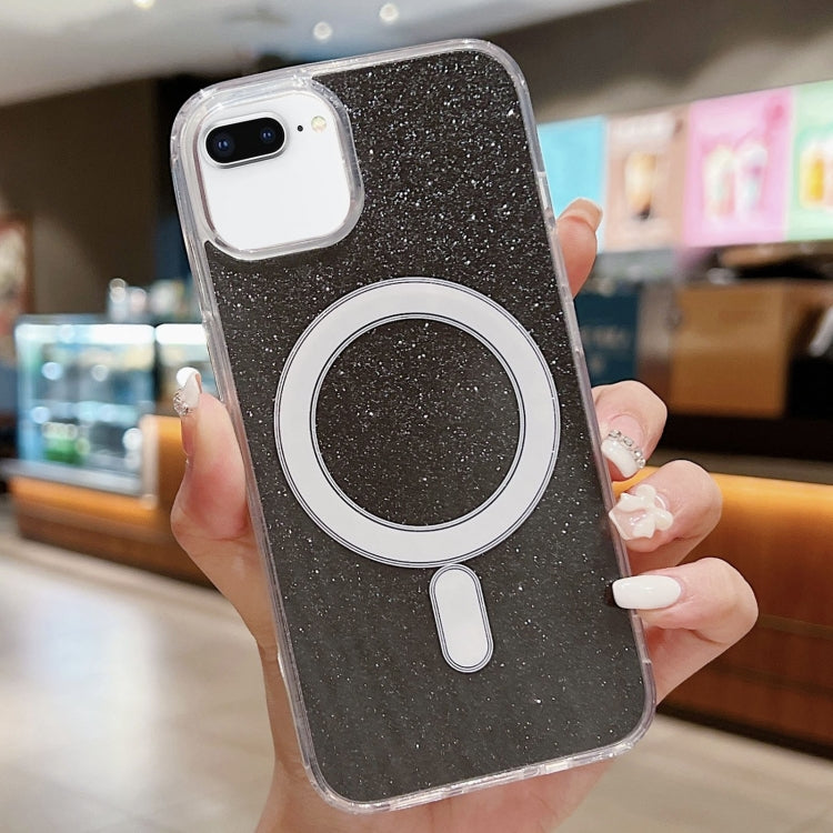 For iPhone 8 Plus / 7 Plus Acrylic Transparent Glitter MagSafe Phone Case