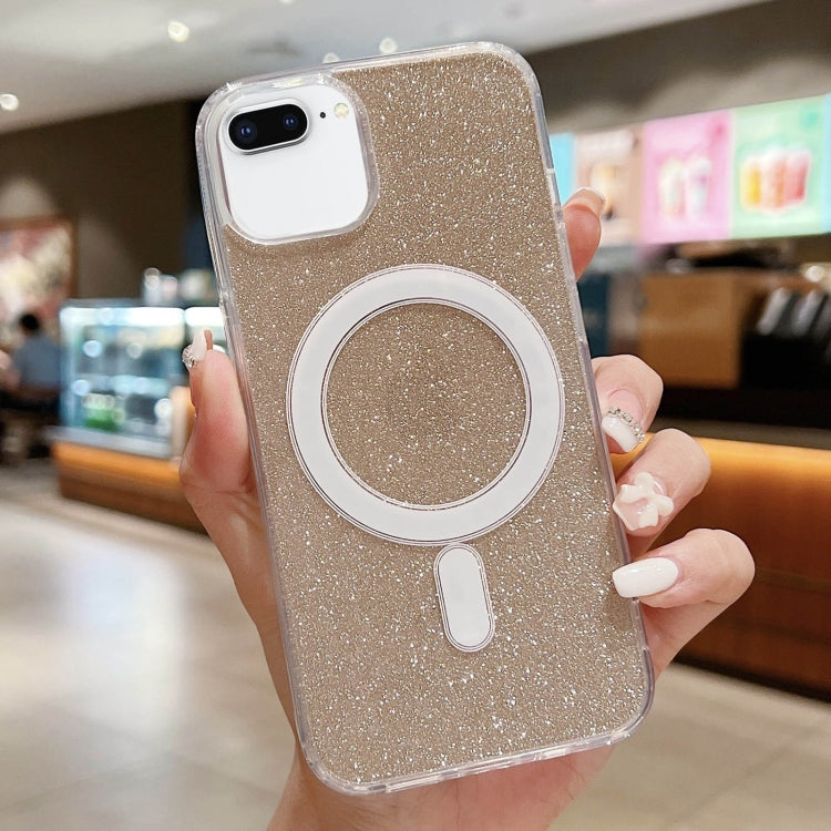 For iPhone 8 Plus / 7 Plus Acrylic Transparent Glitter MagSafe Phone Case