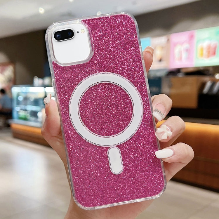 For iPhone 8 Plus / 7 Plus Acrylic Transparent Glitter MagSafe Phone Case