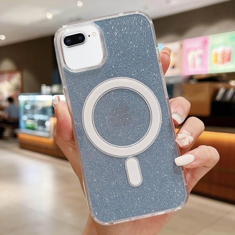 For iPhone 8 Plus / 7 Plus Acrylic Transparent Glitter MagSafe Phone Case