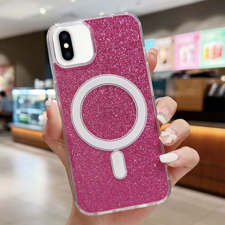 For iPhone XS / X Acrylic Transparent Glitter MagSafe Phone Case