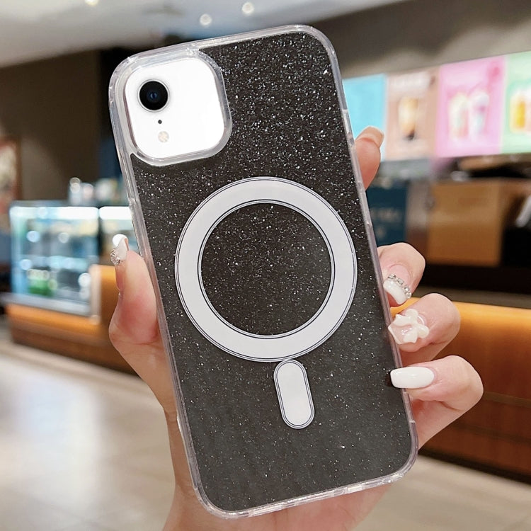 For iPhone XR Acrylic Transparent Glitter MagSafe Phone Case